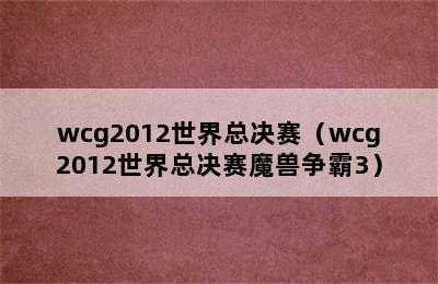 wcg2012世界总决赛（wcg2012世界总决赛魔兽争霸3）