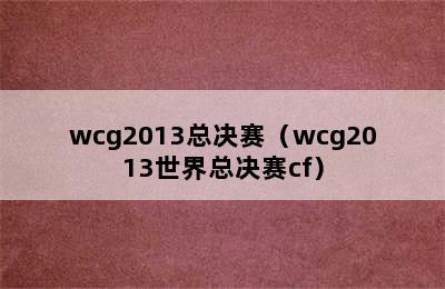 wcg2013总决赛（wcg2013世界总决赛cf）