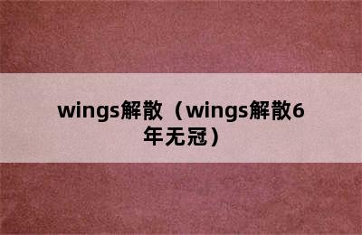 wings解散（wings解散6年无冠）