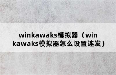 winkawaks模拟器（winkawaks模拟器怎么设置连发）