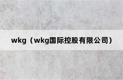 wkg（wkg国际控股有限公司）