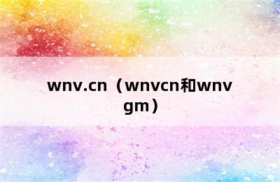 wnv.cn（wnvcn和wnvgm）