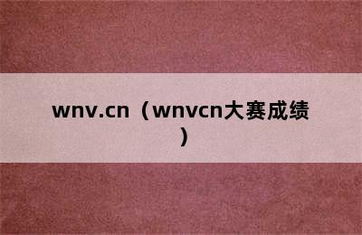 wnv.cn（wnvcn大赛成绩）