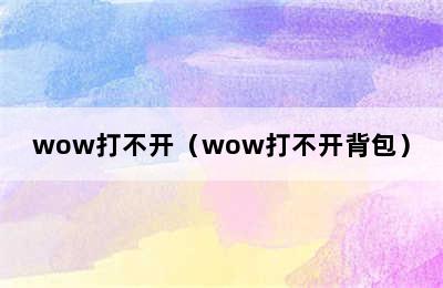wow打不开（wow打不开背包）