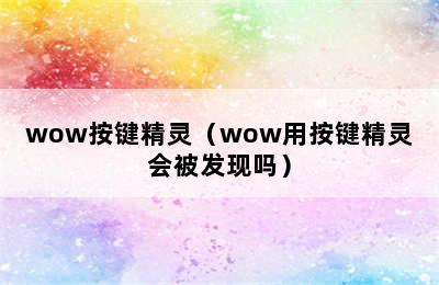 wow按键精灵（wow用按键精灵会被发现吗）