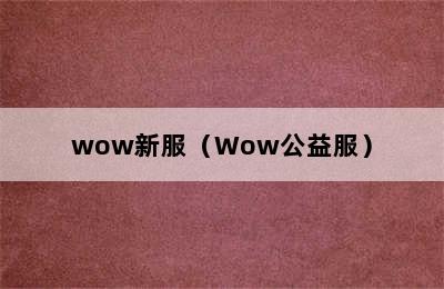 wow新服（Wow公益服）