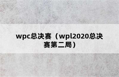 wpc总决赛（wpl2020总决赛第二局）