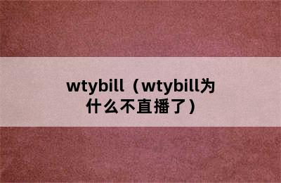 wtybill（wtybill为什么不直播了）