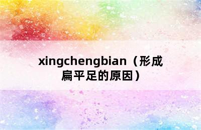 xingchengbian（形成扁平足的原因）