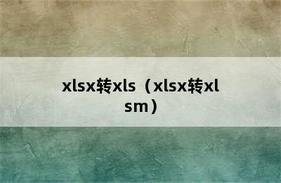 xlsx转xls（xlsx转xlsm）