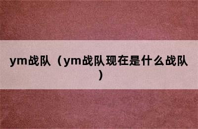 ym战队（ym战队现在是什么战队）