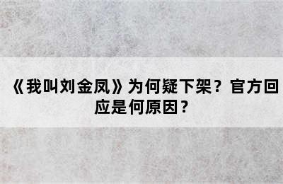 《我叫刘金凤》为何疑下架？官方回应是何原因？