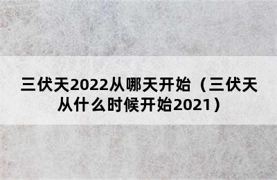 三伏天2022从哪天开始（三伏天从什么时候开始2021）