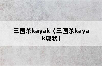 三国杀kayak（三国杀kayak现状）