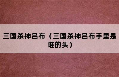 三国杀神吕布（三国杀神吕布手里是谁的头）