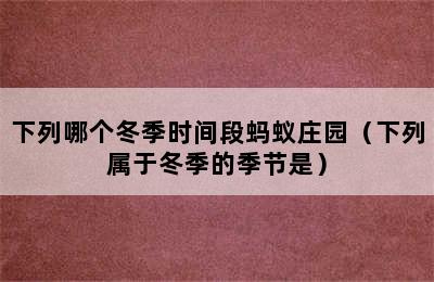 下列哪个冬季时间段蚂蚁庄园（下列属于冬季的季节是）