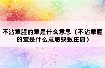 不沾荤腥的荤是什么意思（不沾荤腥的荤是什么意思蚂蚁庄园）