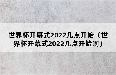 世界杯开幕式2022几点开始（世界杯开幕式2022几点开始啊）