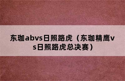 东珈abvs日照路虎（东珈精鹰vs日照路虎总决赛）