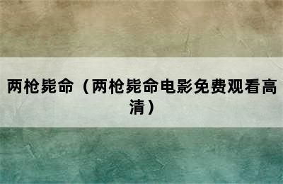 两枪毙命（两枪毙命电影免费观看高清）