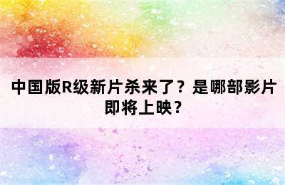 中国版R级新片杀来了？是哪部影片即将上映？