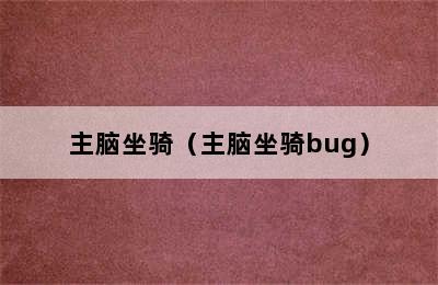 主脑坐骑（主脑坐骑bug）