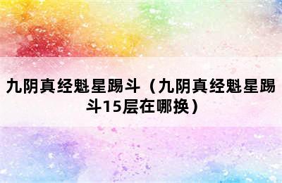 九阴真经魁星踢斗（九阴真经魁星踢斗15层在哪换）