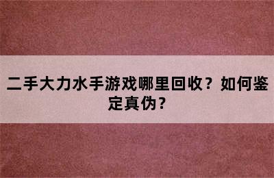 二手大力水手游戏哪里回收？如何鉴定真伪？