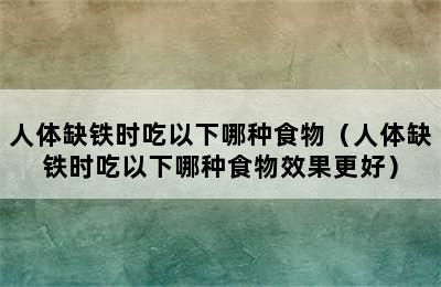 人体缺铁时吃以下哪种食物（人体缺铁时吃以下哪种食物效果更好）