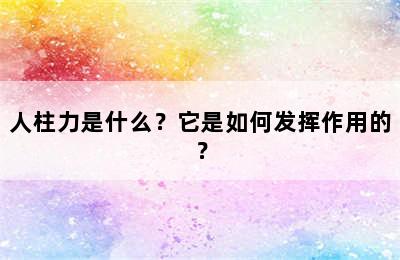 人柱力是什么？它是如何发挥作用的？