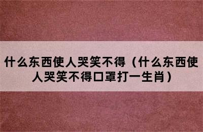 什么东西使人哭笑不得（什么东西使人哭笑不得口罩打一生肖）