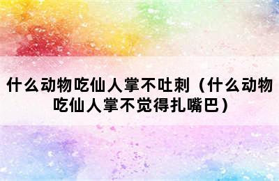 什么动物吃仙人掌不吐刺（什么动物吃仙人掌不觉得扎嘴巴）