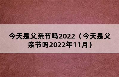 今天是父亲节吗2022（今天是父亲节吗2022年11月）