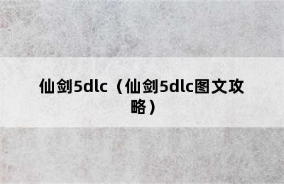 仙剑5dlc（仙剑5dlc图文攻略）