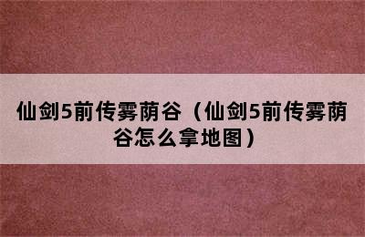 仙剑5前传雾荫谷（仙剑5前传雾荫谷怎么拿地图）