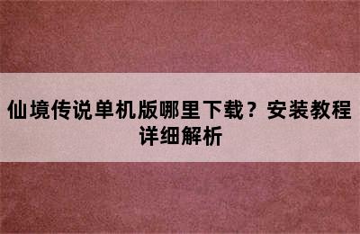 仙境传说单机版哪里下载？安装教程详细解析