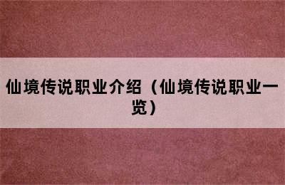 仙境传说职业介绍（仙境传说职业一览）