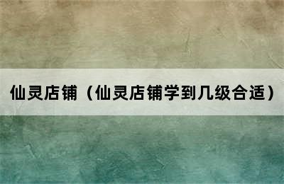 仙灵店铺（仙灵店铺学到几级合适）