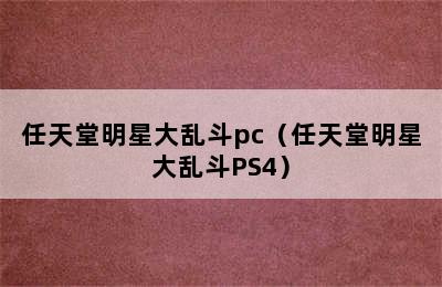 任天堂明星大乱斗pc（任天堂明星大乱斗PS4）