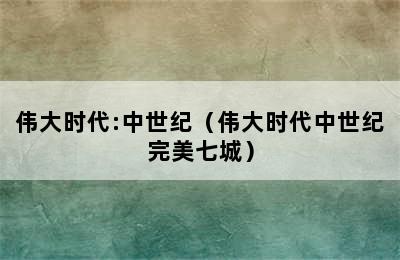 伟大时代:中世纪（伟大时代中世纪完美七城）