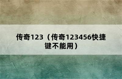 传奇123（传奇123456快捷键不能用）