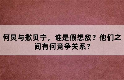 何炅与撒贝宁，谁是假想敌？他们之间有何竞争关系？