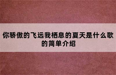 你骄傲的飞远我栖息的夏天是什么歌的简单介绍