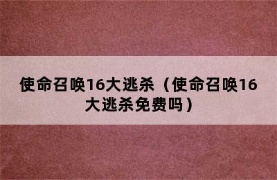 使命召唤16大逃杀（使命召唤16大逃杀免费吗）