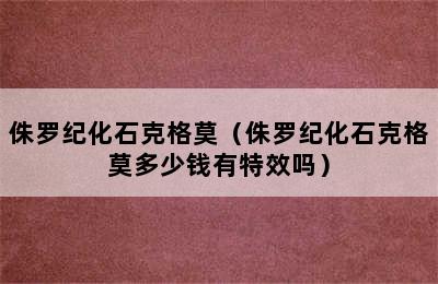 侏罗纪化石克格莫（侏罗纪化石克格莫多少钱有特效吗）