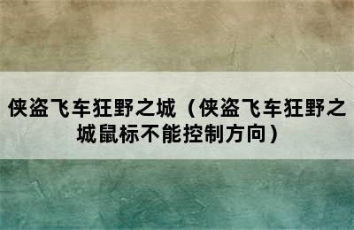 侠盗飞车狂野之城（侠盗飞车狂野之城鼠标不能控制方向）