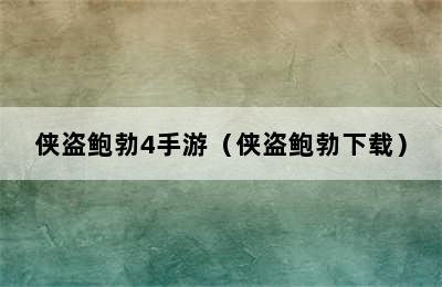 侠盗鲍勃4手游（侠盗鲍勃下载）