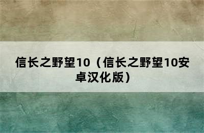 信长之野望10（信长之野望10安卓汉化版）