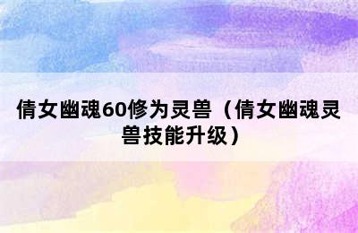 倩女幽魂60修为灵兽（倩女幽魂灵兽技能升级）