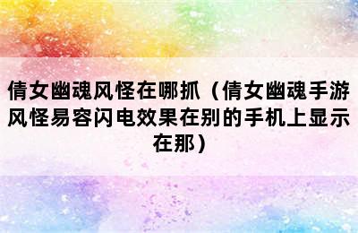 倩女幽魂风怪在哪抓（倩女幽魂手游风怪易容闪电效果在别的手机上显示在那）